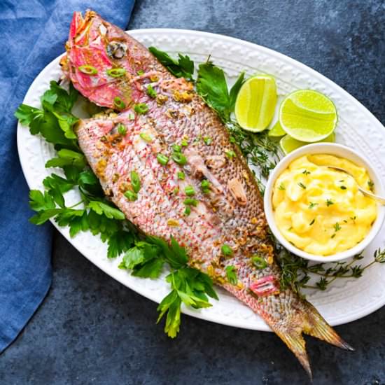 Island Grilled Yellowtail Snapper - Recipe photo by garlic and zest