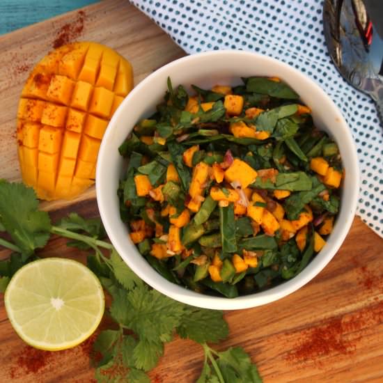Mango Chili Spinach Salad - Recipe photo by Savored Joy