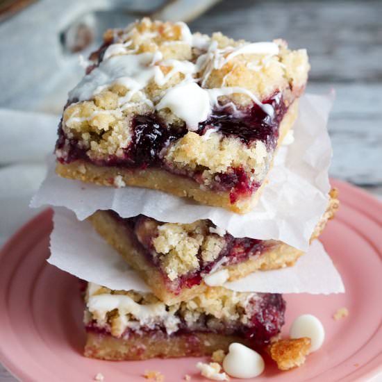 Raspberry White Chocolate Bars - Recipe photo by accidentalhappybaker