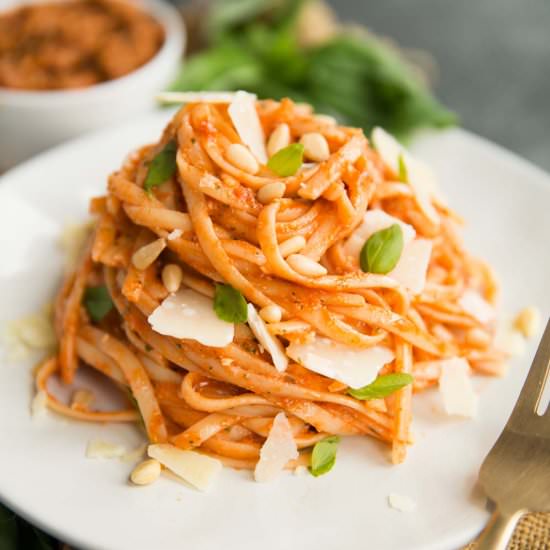 Sun Dried Tomato Pesto Pasta - Recipe photo by dontgobaconmyheart