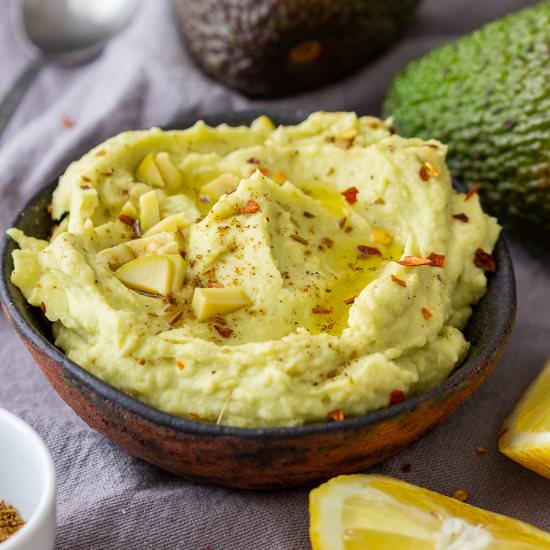 avocado hummus - Recipe photo by Happy Foods Tube
