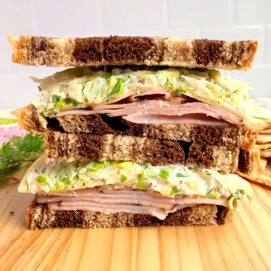 Turkey Sandwich w/Horseradish Slaw - Recipe photo by Theyummymuffin