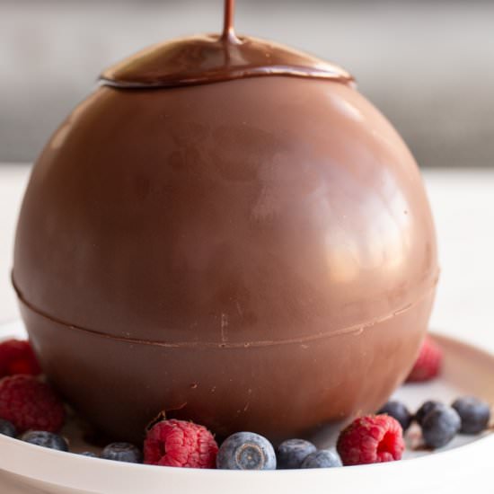 Melting Chocolate Ball Sundae - Recipe photo by awayfromthebox