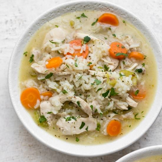 Easy Chicken and Rice Soup - Recipe photo by saltandlavender