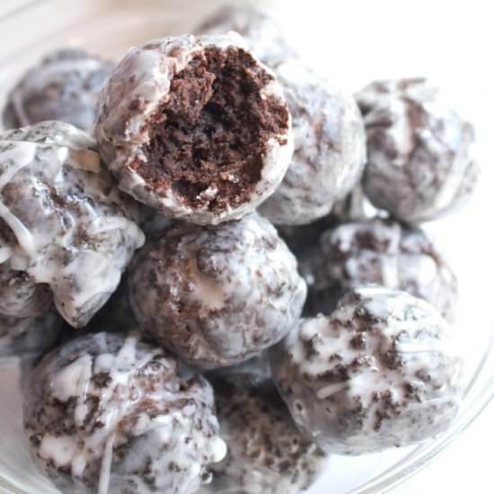 Copycat Glazed Chocolate Munchkins - Recipe photo by servedfromscratch