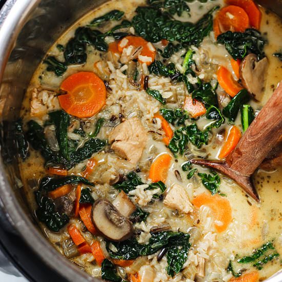 Instant Pot Chicken Wild Rice Soup - Recipe photo by Garden in the kitchen