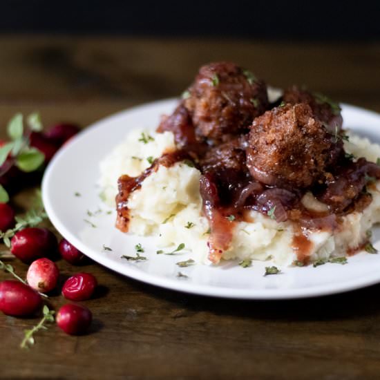 Vegan Savory Cranberry Meatballs - Recipe photo by 86Eats