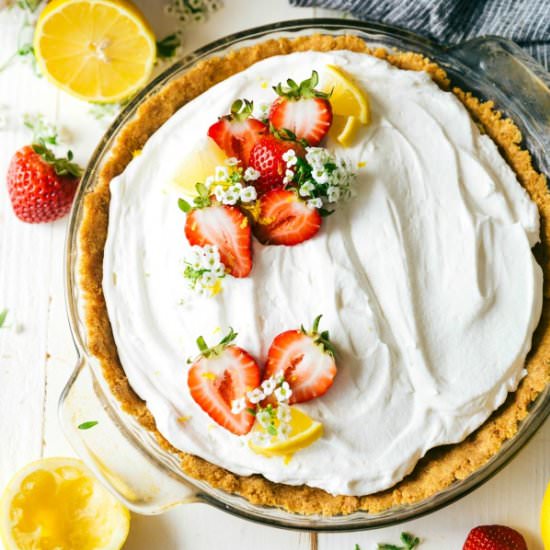 Lemon Pudding Pie Easy Recipe - Recipe photo by Cooking Frog