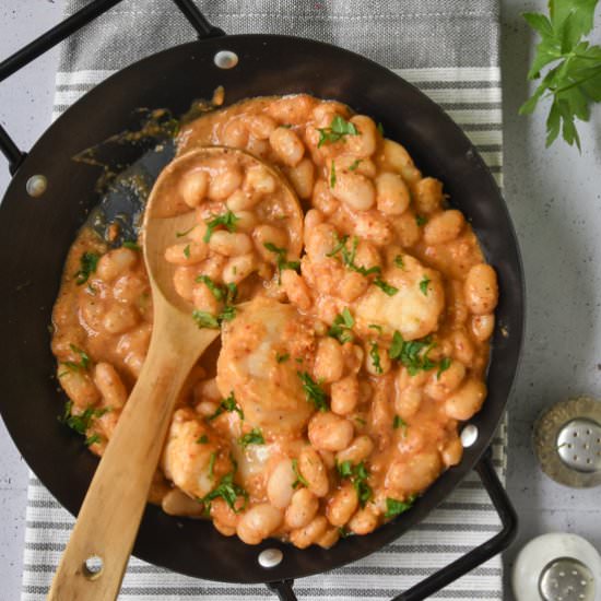 Monkfish with beans - Recipe photo by Exquisit