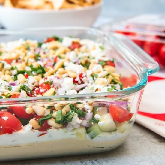 EASY GREEK 7 LAYER DIP - Recipe photo by houseofnasheats