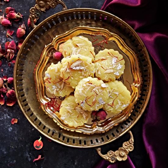 Saffron & Almond Fudge - Recipe photo by anshusfoododyssey