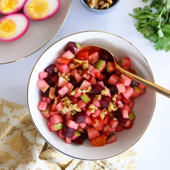 Orange Beet Charoset - Recipe photo by WhatJewWannaEat