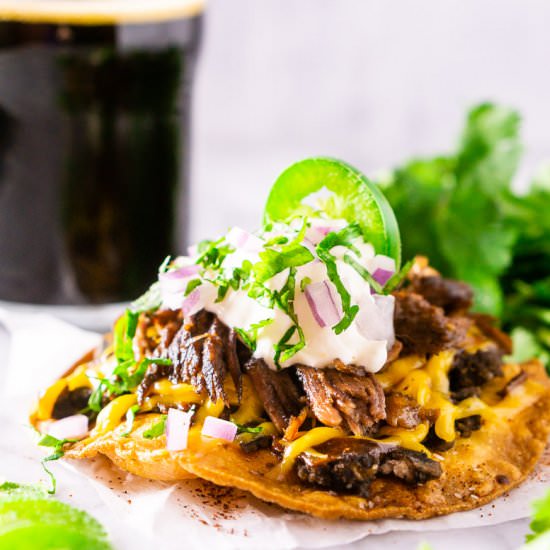 Beer-Braised Mexican Shredded Beef - Recipe photo by Burrata and Bubbles