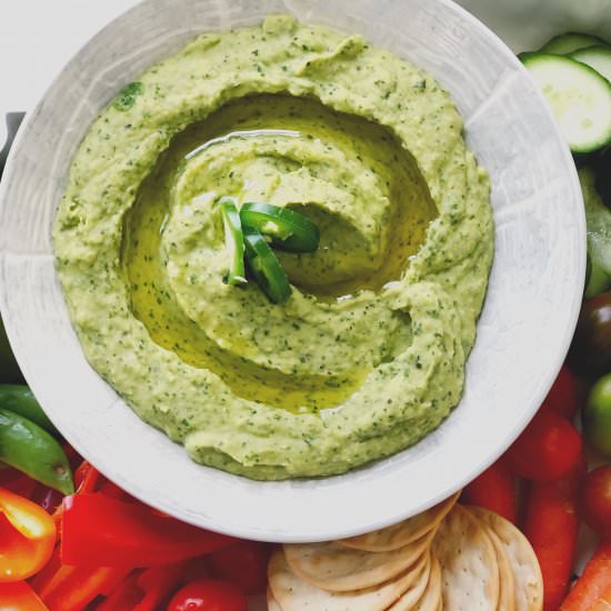Green Goddess Hummus - Recipe photo by herlongwayhome
