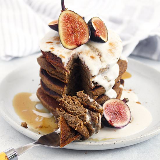 Buckwheat Pumpkin Pancakes - Recipe photo by FitLiving Eats