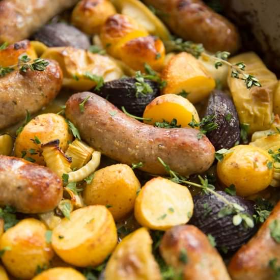 Sticky Sausage Tray Bake - Recipe photo by dontgobaconmyheart