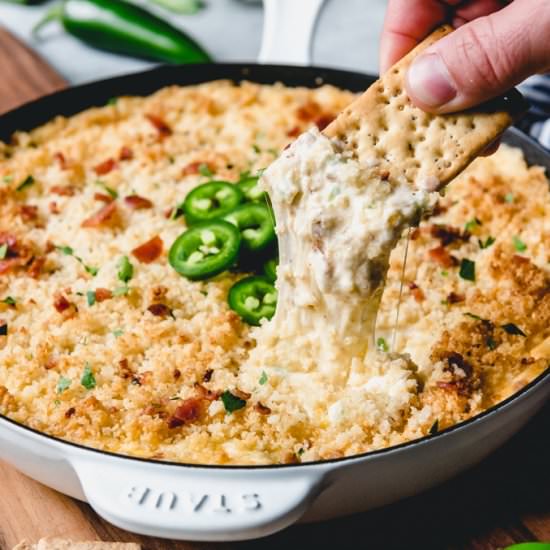 JALAPENO POPPER DIP WITH BACON - Recipe photo by houseofnasheats