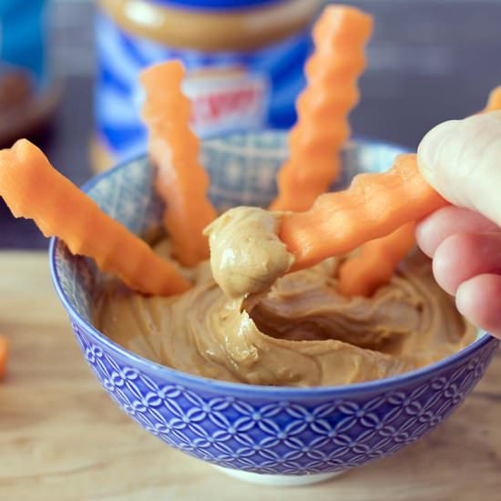 Carrots and peanut butter - Recipe photo by Mandy Sneaky Veg