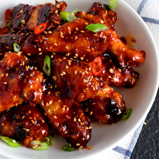 Korean Gochujang Chicken Wings - Recipe photo by byronethomas