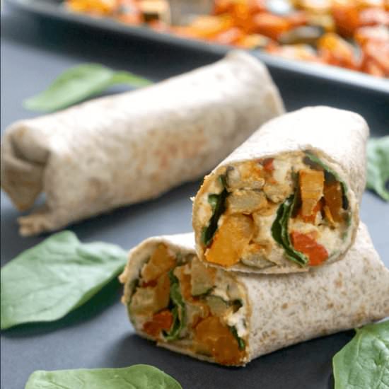 Harrisa Veggies and Hummus Wrap - Recipe photo by mygorgeousrecipes