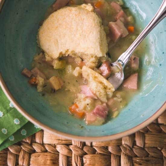 Biscuit-topped ham pot pie - Recipe photo by peanut.blossom