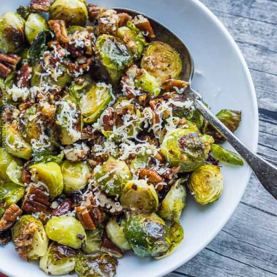 Maple Roasted Brussel Sprouts - Recipe photo by homeandplate