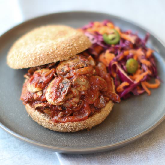 Oven-Roasted BBQ Mushroom Sandwich - Recipe photo by healthymidwesterngirl