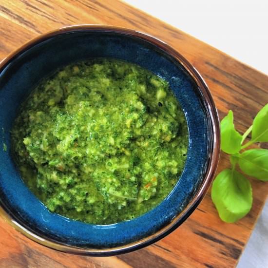 Basil Pesto Sauce - Recipe photo by Savored Joy