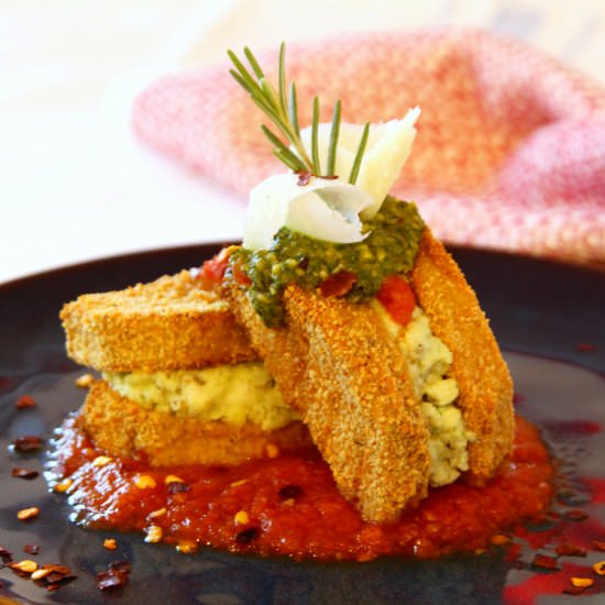 Crisp Eggplant & whipped Mozzarella - Recipe photo by Savored Joy