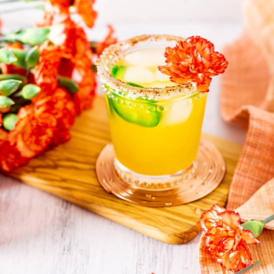 Jalapeno-Mango Margarita - Recipe photo by Burrata and Bubbles