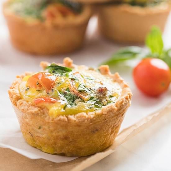 Keto Mini Quiche w/ Almond Crust - Recipe photo by MakeAheadMealMom