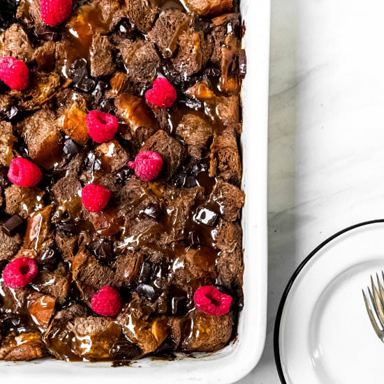 Dark Chocolate Bread Pudding - Recipe photo by Never Not Hungry