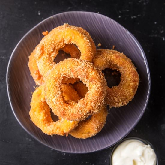 Cheetos Mozzarella Onion Rings - Recipe photo by muchbutter