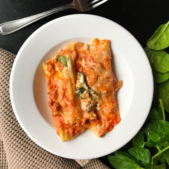 Baked Manicotti - Recipe photo by Pot of Gold Blog