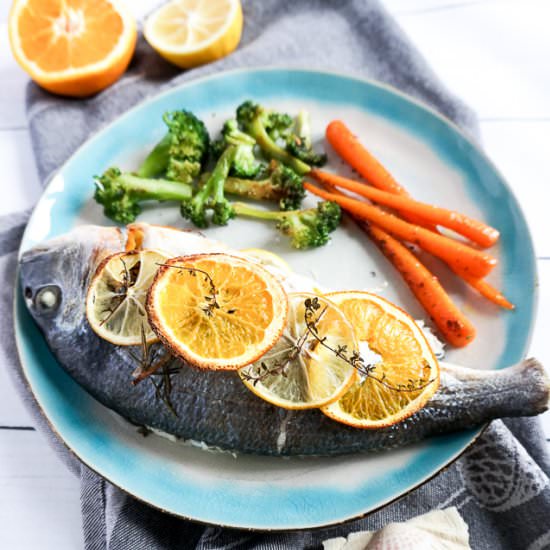 Bakes Sea Bream with Citrus - Recipe photo by CookingMyDreams