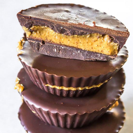 Dark Chocolate Almond Butter Cups - Recipe photo by Wicked Spatula
