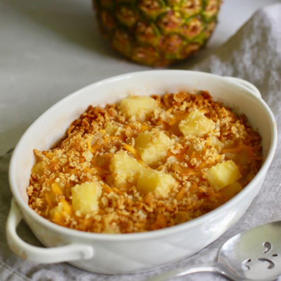Southern Baked Pineapple Casserole - Recipe photo by Grits and Pinecones