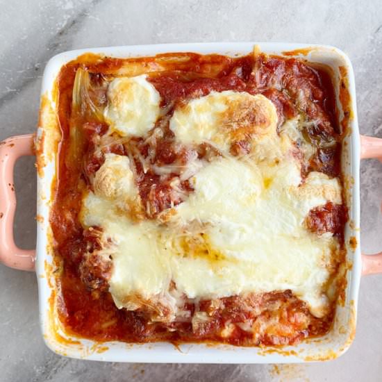 Low-Carb Cabbage Lasagna - Recipe photo by Fat Girl Happy
