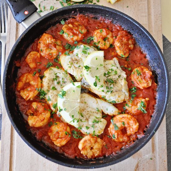 Shrimp and Monkfish Skillet - Recipe photo by Spain on a Fork