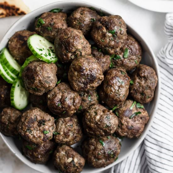 Lebanese Beef Kofta Meatballs - Recipe photo by wellfedsoul