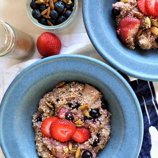 Quinoa Berry Breakfast Bowl IP - Recipe photo by greenschemetv
