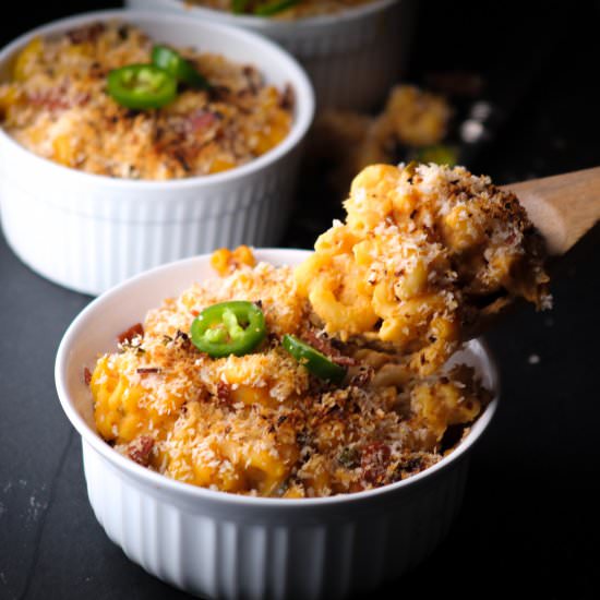 vegan jalapeño popper mac & cheese - Recipe photo by Liv Vegan Strong
