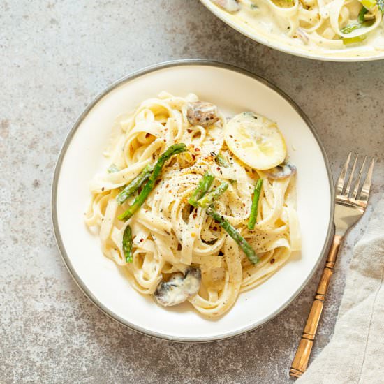 Vegan lemon Asparagus Pasta - Recipe photo by richa