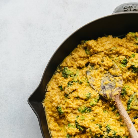 Vegan Broccoli Cauliflower Skillet - Recipe photo by Spices in my DNA