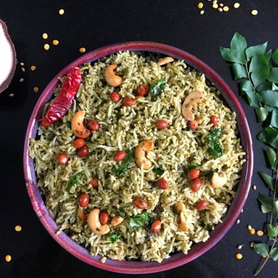 Pressure Cooker Curry Leaves Pulao - Recipe photo by CurryandVanilla