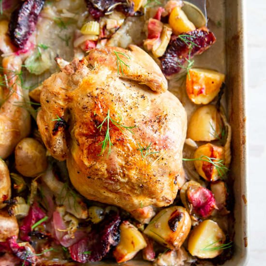 Sheet Pan Cornish Game Hens - Recipe photo by Running to the Kitchen