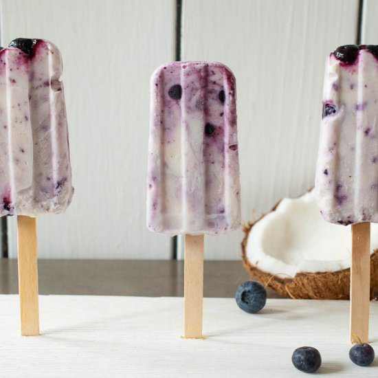 Blueberry Coconut Yogurt Popsicles - Recipe photo by culinaryginger