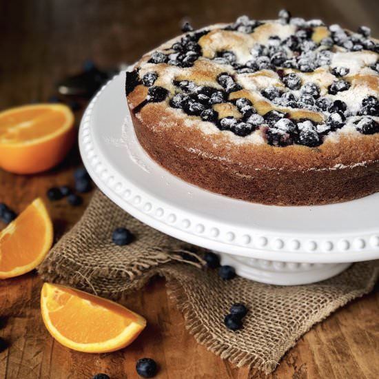 Blueberry Orange Cornmeal Cake - Recipe photo by Sneaky Mommies