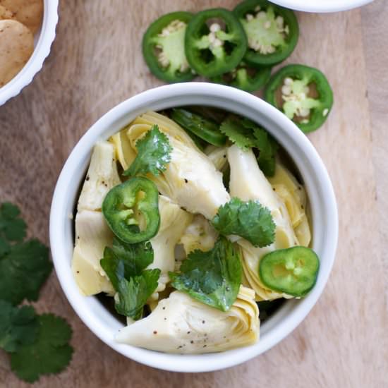 The Best Marinated Artichoke Hearts - Recipe photo by WhiteCoatPinkApron
