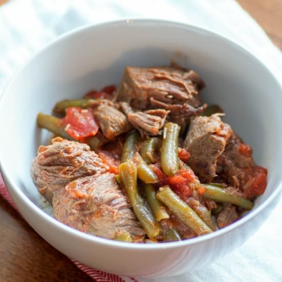 Instant Pot Lamb and Green Beans - Recipe photo by WhiteCoatPinkApron
